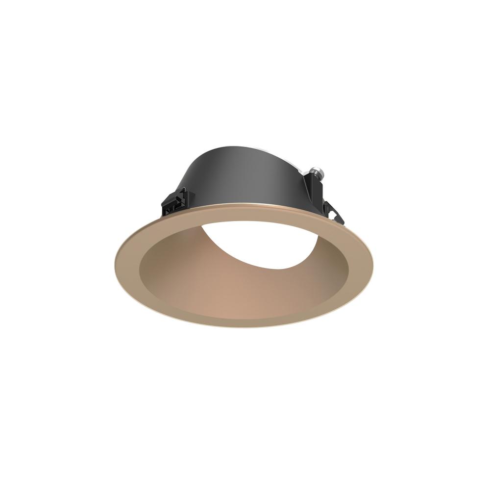 3" Apollo Round Flanged Wall Wash Trim with Clear Lens, Wheat Diffused Finish
