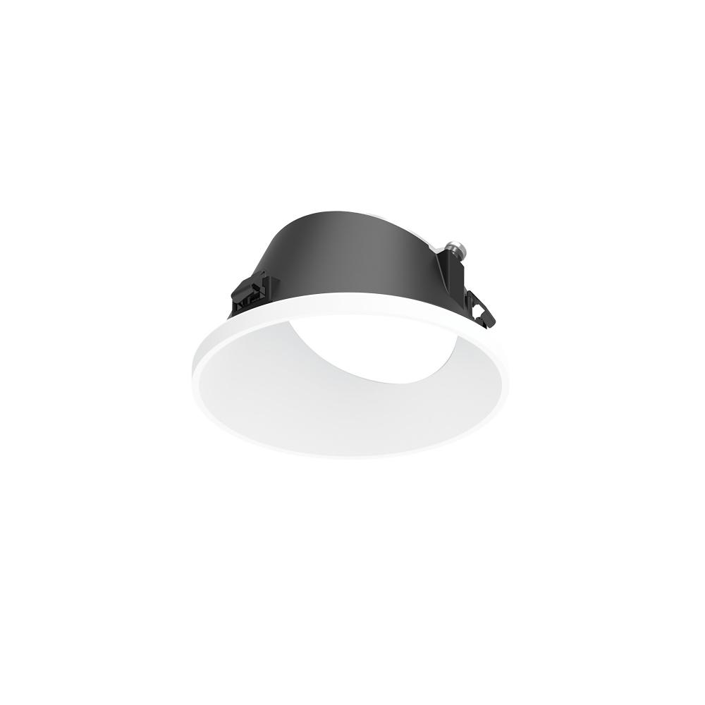 3" Apollo Round Flangeless Wall Wash Trim, Matte Powder White Finish