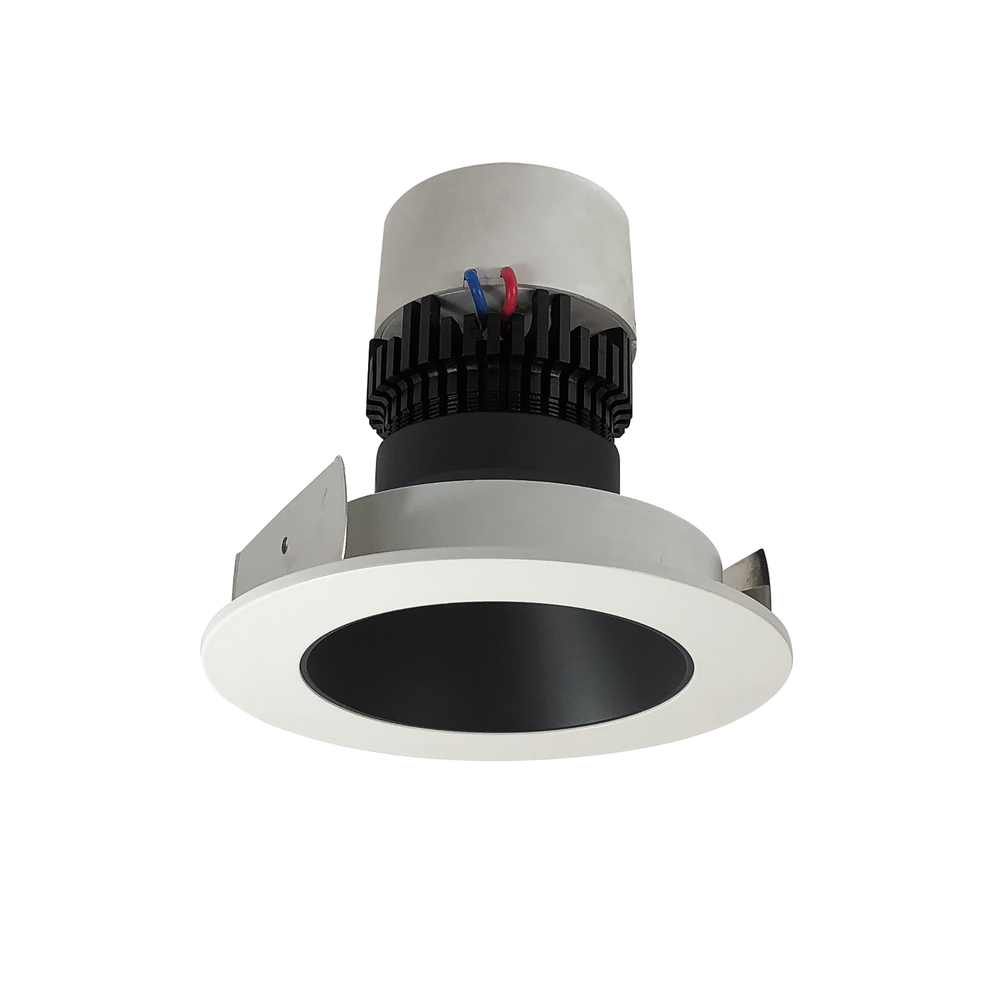 4" Pearl LED Round Retrofit Reflector, 800lm / 12W, Comfort Dim, Black Reflector / White Flange