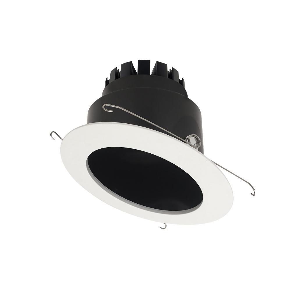 6" Marquise III Round Slope Reflector, 900lm, 3500K, Flood Optic, Black Reflector/White Flange