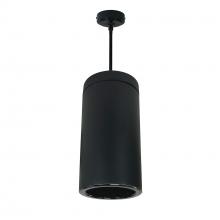 Nora NYLS3-6P1L235FC12BBB - 6" Sapphire III Pendant Mount Black Cylinder, Black Reflector/Black Flange, 120-277; 0-10V