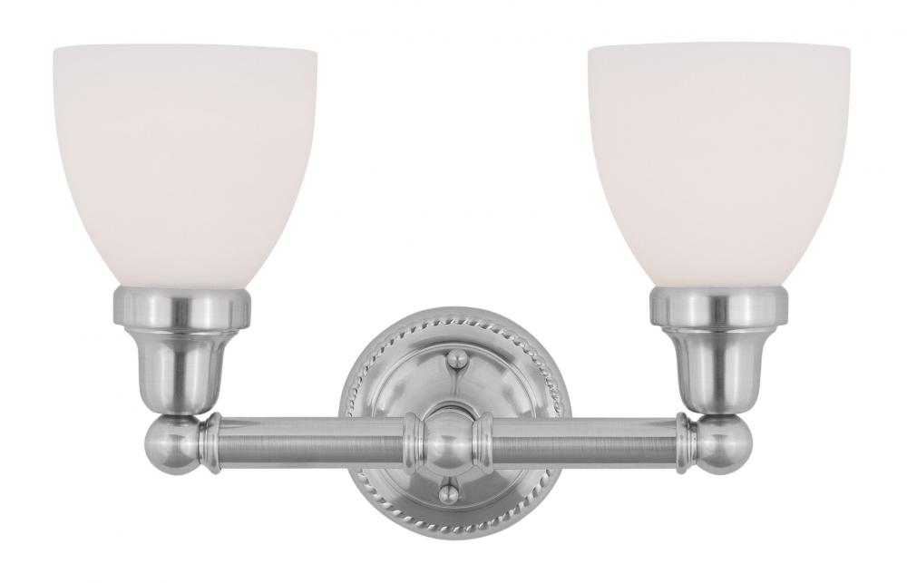 2 Light Brushed Nickel Bath Light