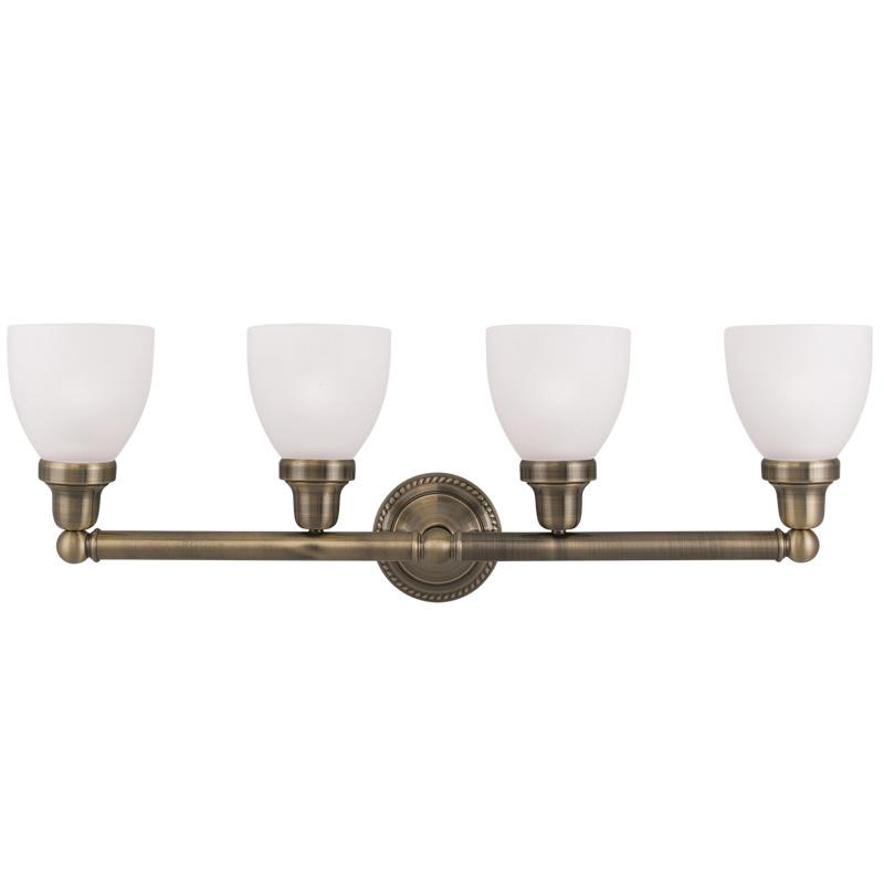 4 Light Antique Brass Bath Light