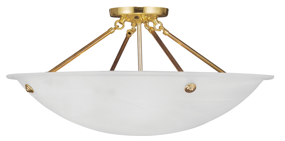 4 Light Polished Brass Ceiling Mount