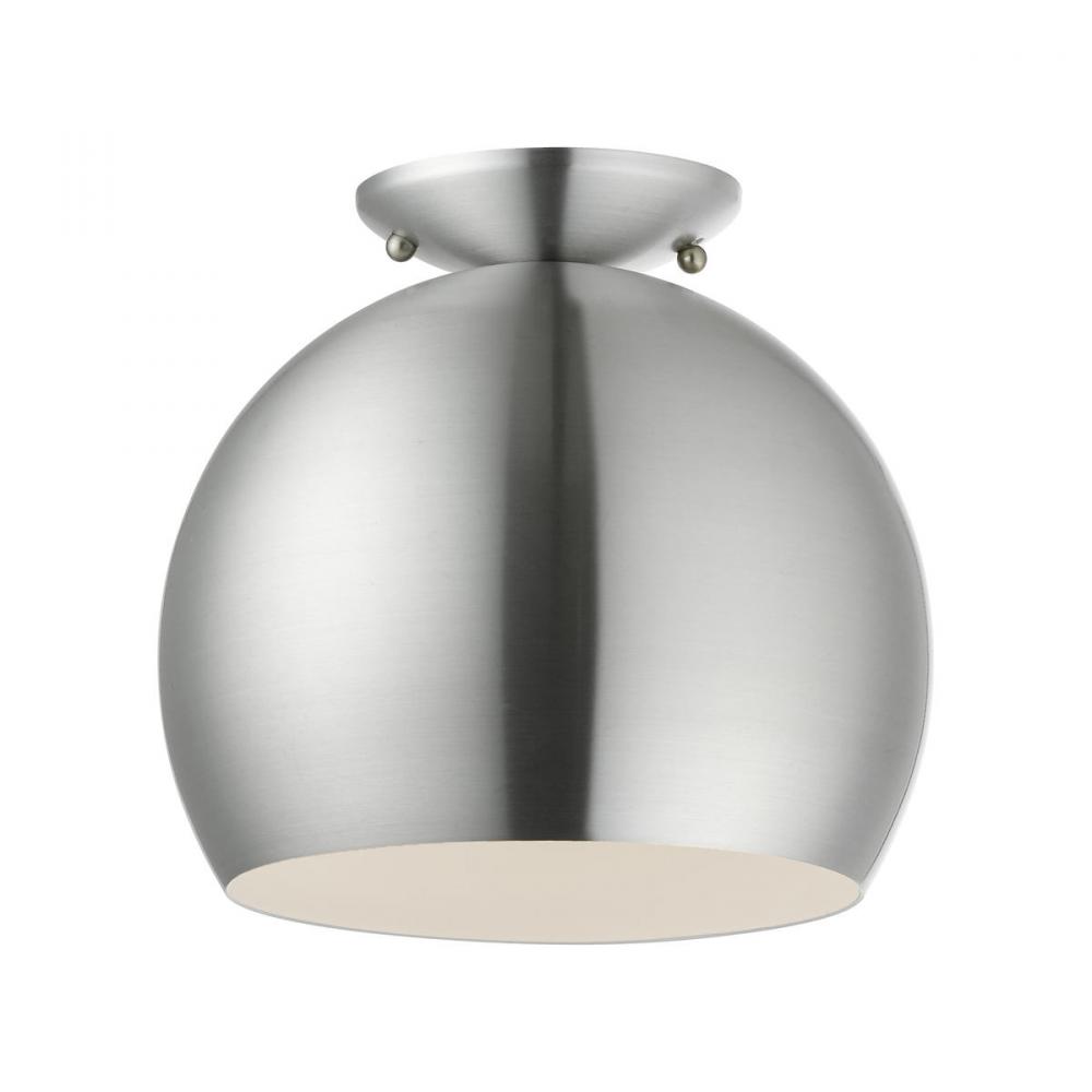 1 Light Brushed Aluminum Semi-Flush Mount