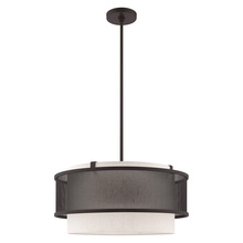 Livex Lighting 41205-07 - 4 Lt Bronze Pendant Chandelier