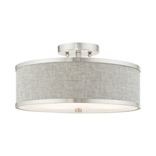 Livex Lighting 60423-91 - 3 Lt Brushed Nickel Semi Flush