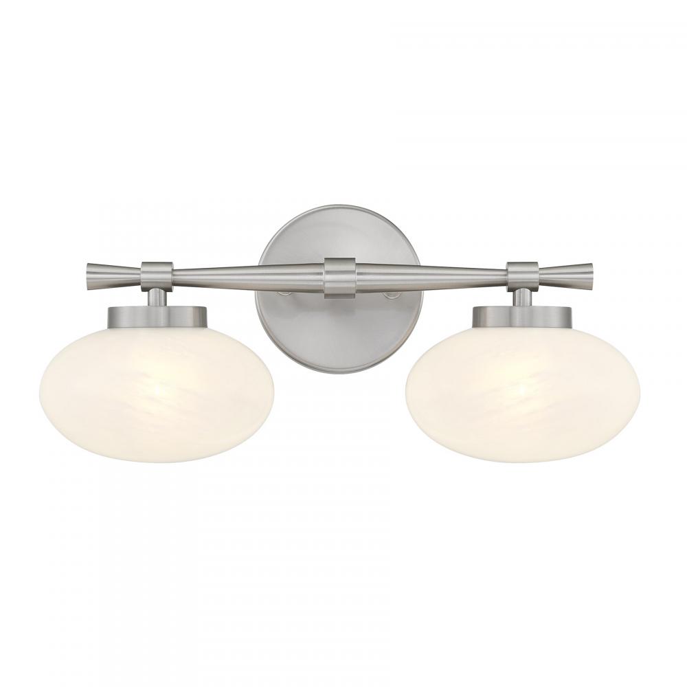 Barrow 2-Light Bathroom Vanity Light in Satin Nickel