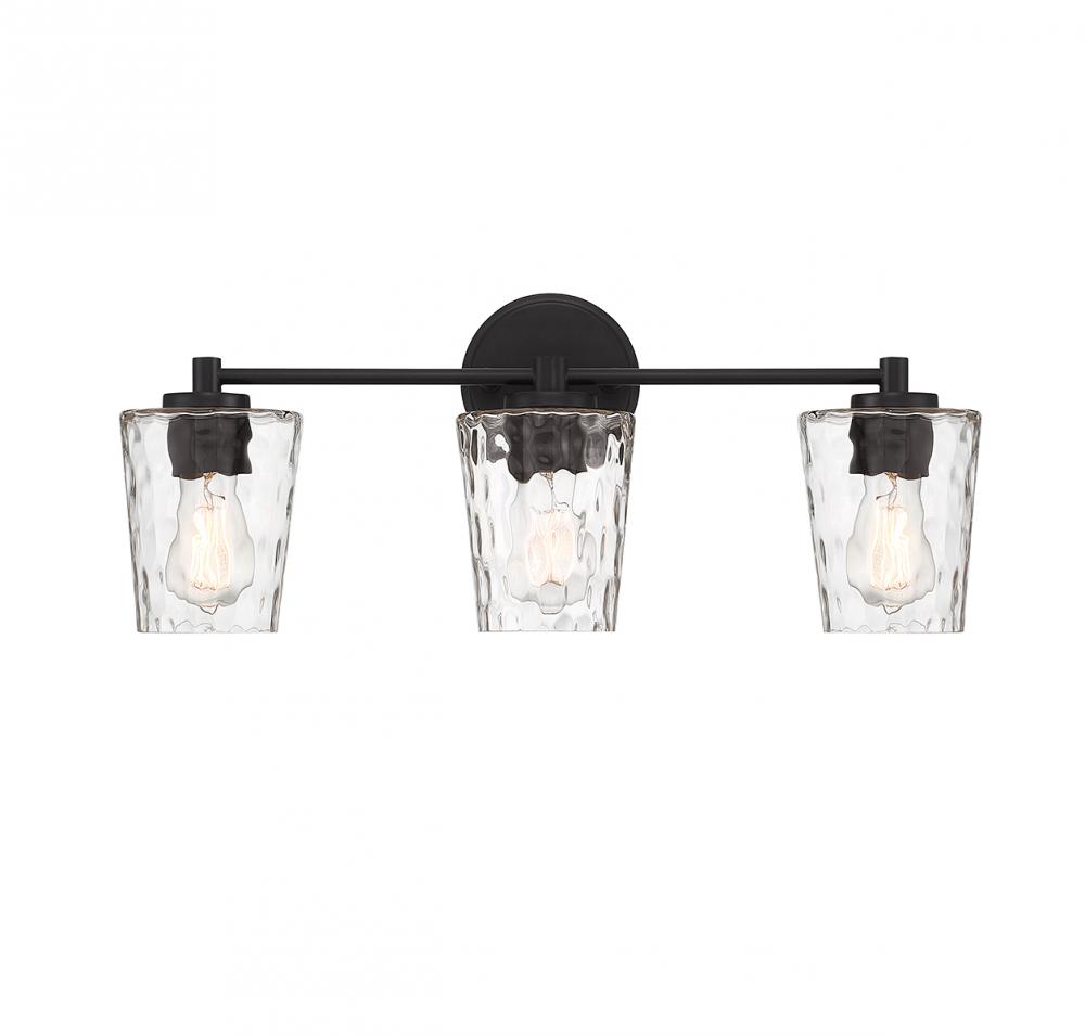 Ballas 3-Light Bathroom Vanity Light in Matte Black