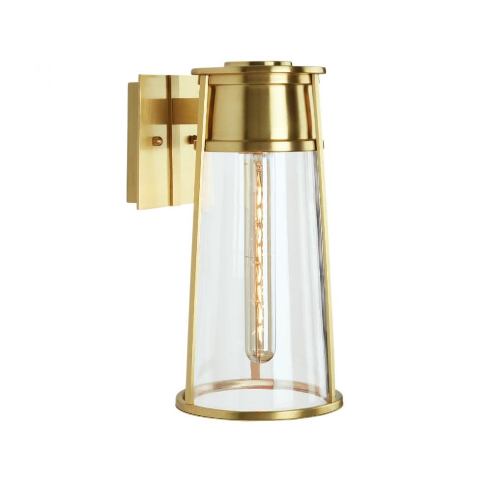 Cone Outdoor Wall Light - Satin Brass