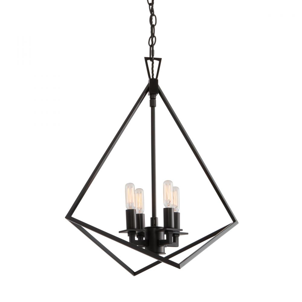 Trapezoid Cage Chandelier - Matte Black