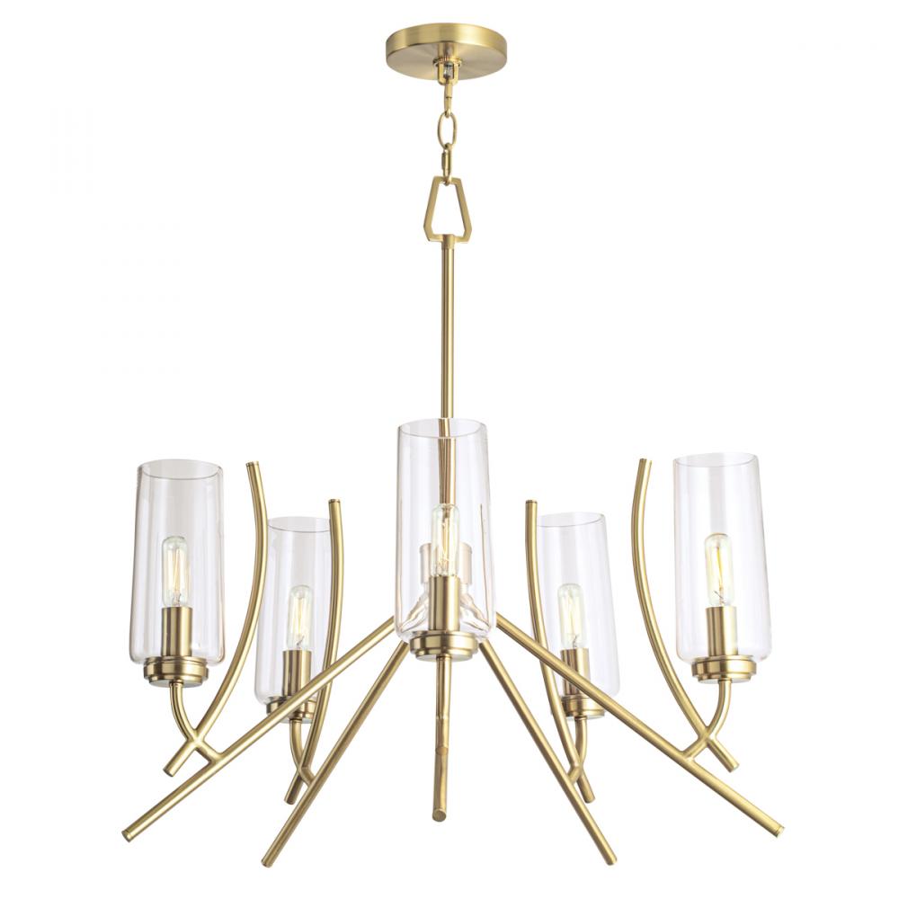 Tulip Chandelier - Satin Brass