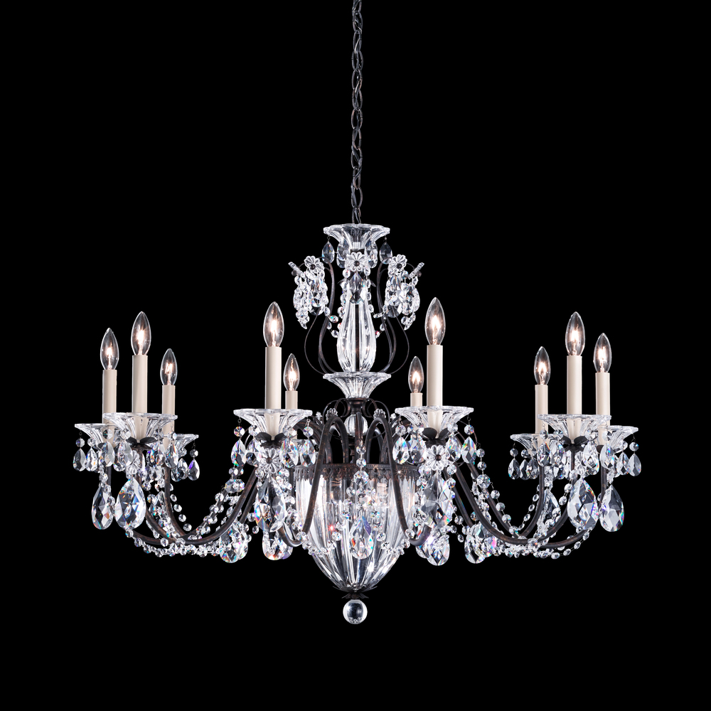 Bagatelle 13 Light 120V Chandelier in Antique Silver with Radiance Crystal