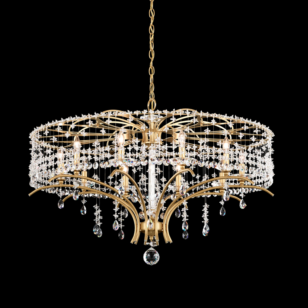 Bella Rose 10 Light 120V Chandelier in Heirloom Gold with Heritage Handcut Crystal