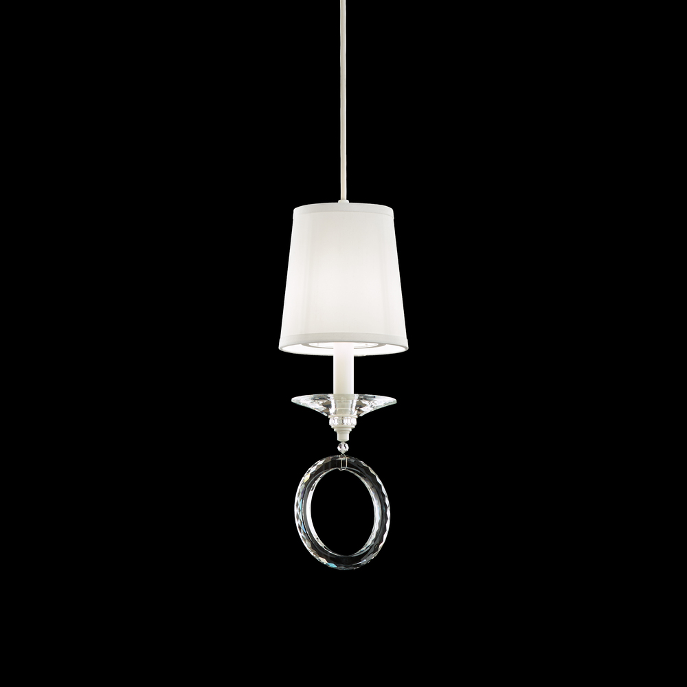 Emilea 1 Light 120V Mini Pendant in Jet Black with Optic Crystal