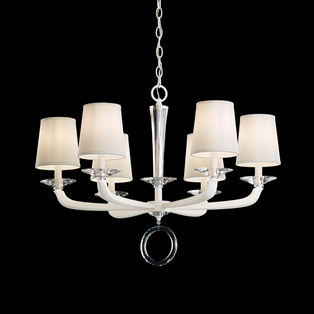 Emilea 6 Light 120V Chandelier in White with Optic Crystal