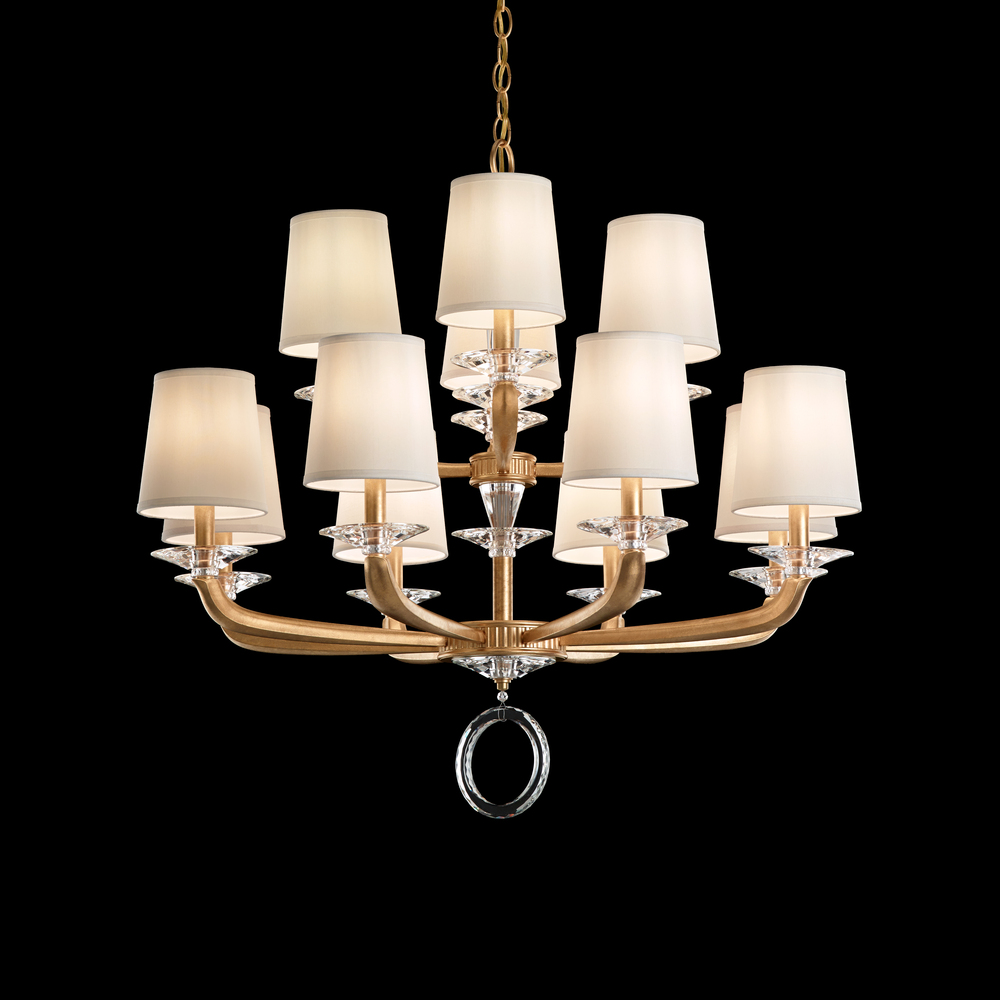 Emilea 12 Light 120V Chandelier in Heirloom Gold with Optic Crystal