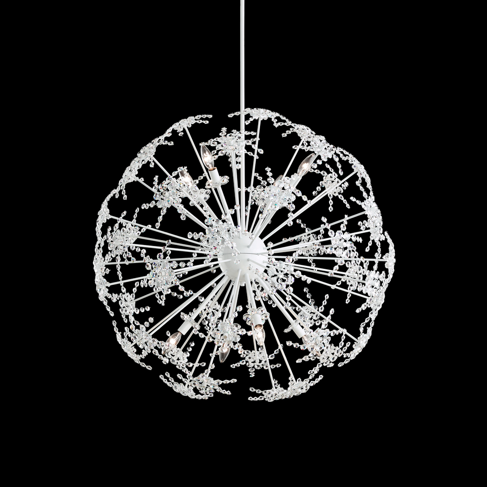 Esteracae 36IN 120V Pendant in White Luster with Radiance Crystal