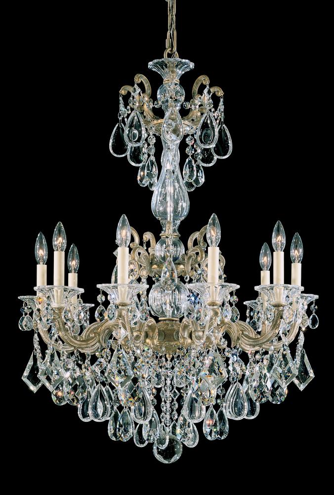 La Scala 10 Light 120V Chandelier in Heirloom Bronze with Clear Heritage Handcut Crystal