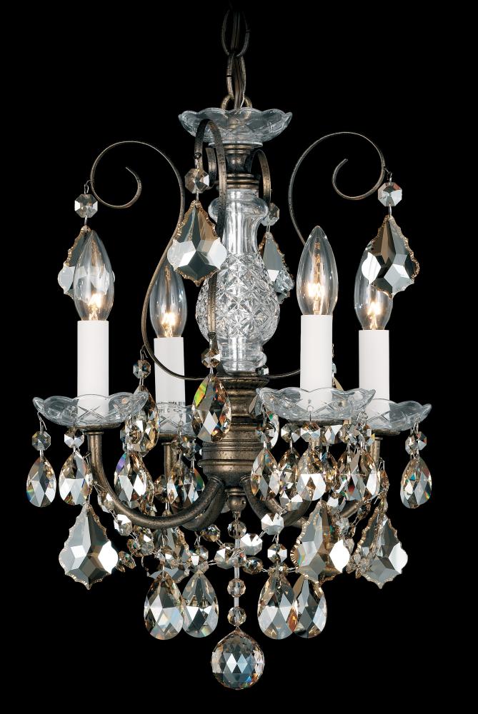 New Orleans 4 Light 120V Chandelier in Etruscan Gold with Heritage Handcut Crystal