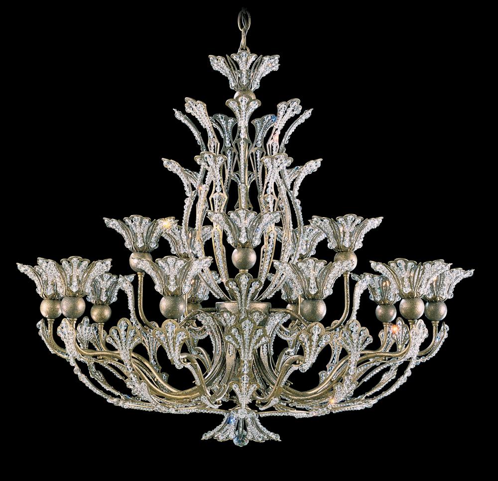 Rivendell 16 Light 120V Chandelier in Etruscan Gold with Radiance Crystal