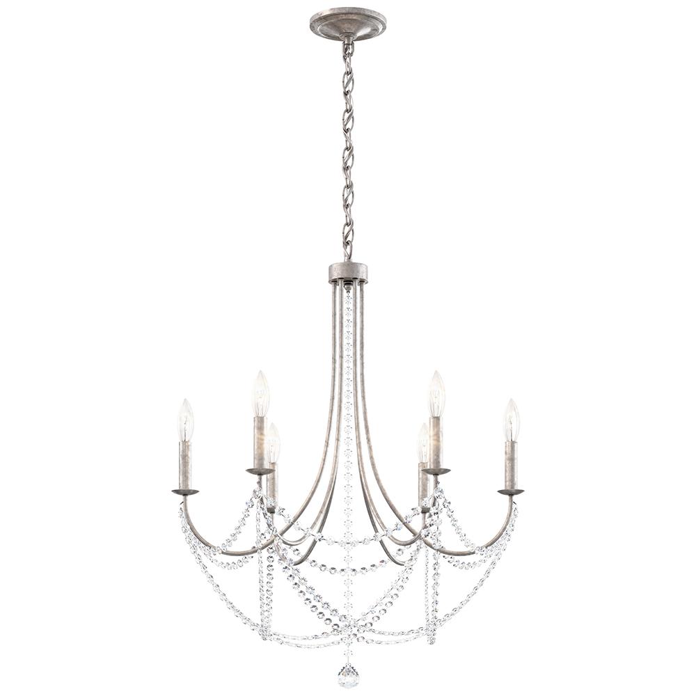 Verdana 6 Light 120V Chandelier in Black with Optic Crystal