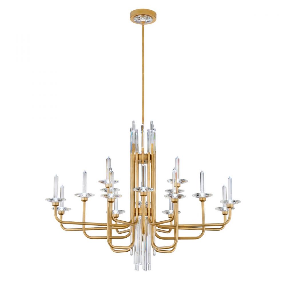 Calliope 16 Light 120-277V Chandelier in Soft Gold with Optic Crystal