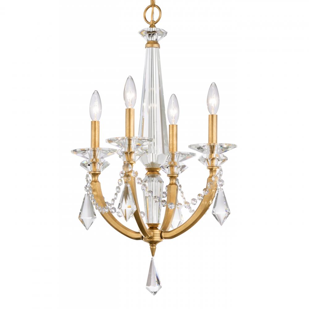 Verona 4 Light 120V Chandelier in Etruscan Gold with Radiance Crystal