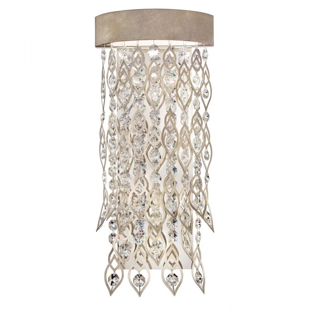 Pavona 18 120/277V Wall Sconce in Antique Silver with Radiance Crystal