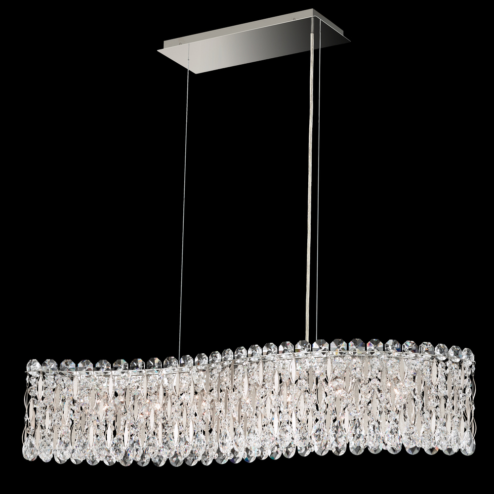 Sarella 7 Light 120V Pendant in Polished Stainless Steel with Heritage Handcut Crystal