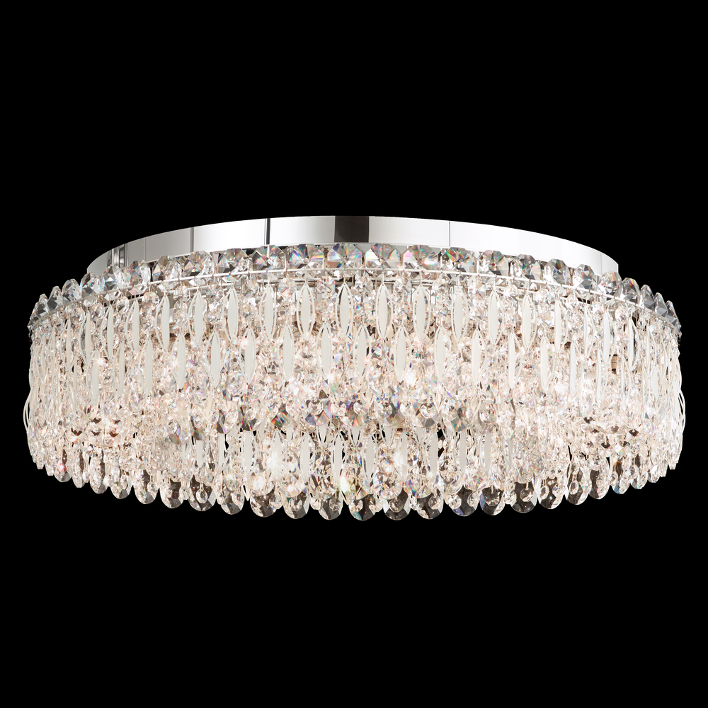 Sarella 12 Light 120V Flush Mount in Heirloom Gold with Clear Crystals from Swarovski