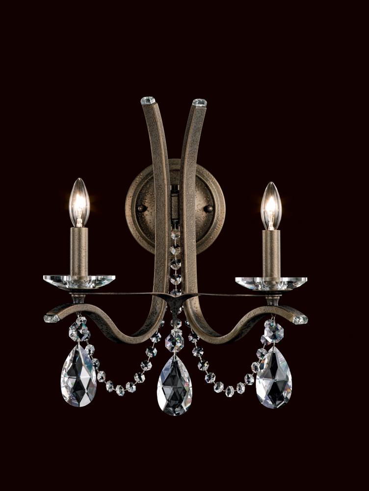 Vesca 2 Light 120V Wall Sconce in Ferro Black with Radiance Crystal