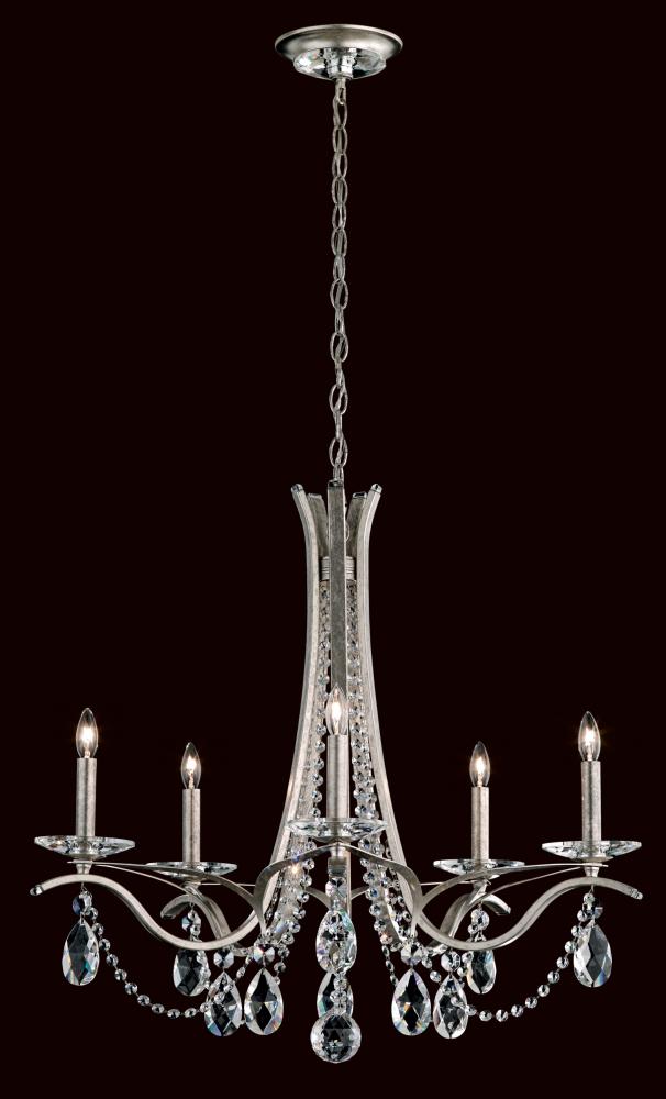 Vesca 5 Light 120V Chandelier in White with Heritage Handcut Crystal