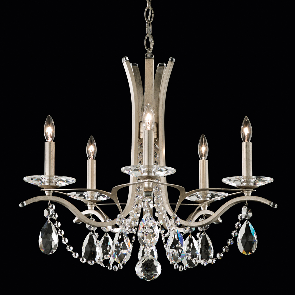 Vesca 5 Light 120V Chandelier in Ferro Black with Radiance Crystal