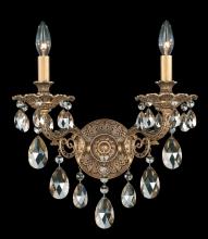 Schonbek 1870 5642-23H - Milano 2 Light 120V Wall Sconce in Etruscan Gold with Heritage Handcut Crystal