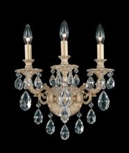 Schonbek 1870 5643-76H - Milano 3 Light 120V Wall Sconce in Heirloom Bronze with Heritage Handcut Crystal