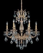 Schonbek 1870 5676-22H - Milano 6 Light 120V Chandelier in Heirloom Gold with Heritage Handcut Crystal