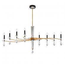 Schonbek 1870 S5608-709/18R - Tempest 8 Light 120V Chandelier in Soft Gold/Black with Clear Radiance Crystal