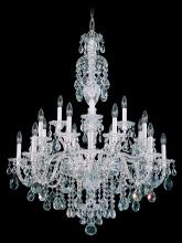 Schonbek 1870 2998-40H - Sterling 20 Light 120V Chandelier in Polished Silver with Heritage Handcut Crystal