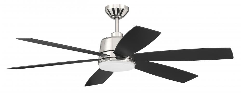 54" Hogan Fan in Polished Nickel Finish, Blades Included