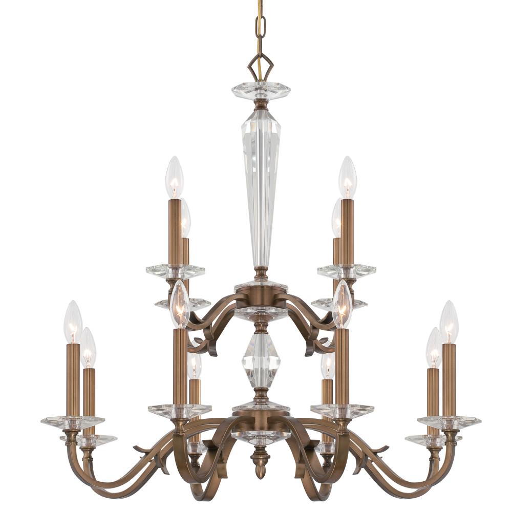 Crystorama Hugo 12 Light Roman Bronze Chandelier