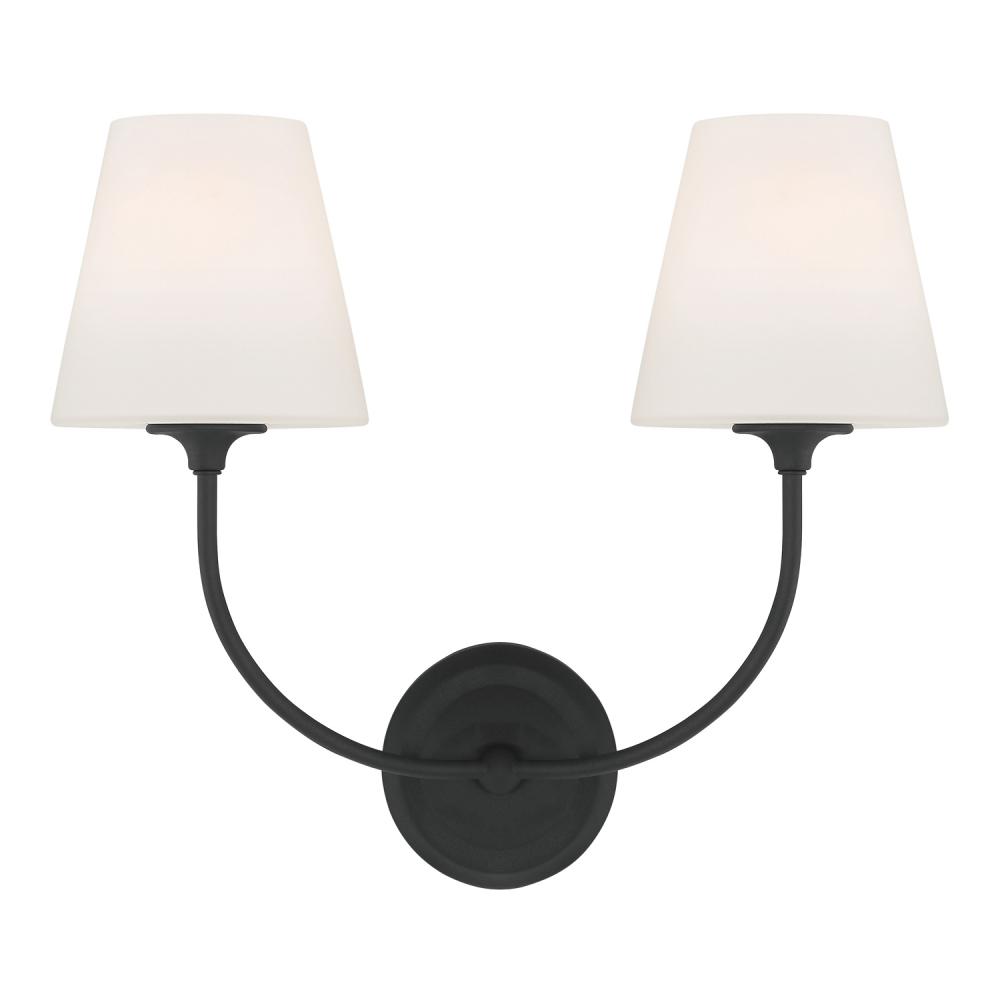 Libby Langdon Sylvan 2 Light Black Forged Sconce