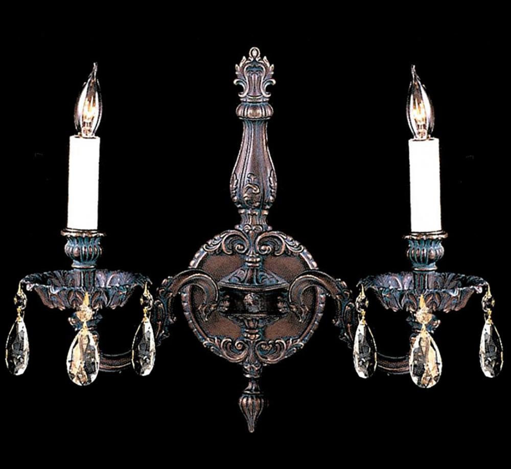 Crystorama 2 Light Bronze Patina Sconce