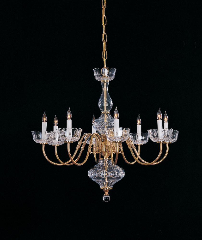 Crystorama 8 Light Brass Chandelier