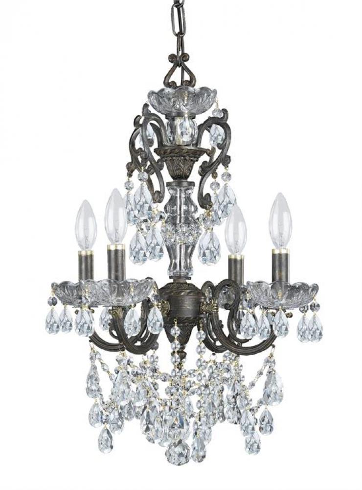 Legacy 4 Light Italian Crystal Bronze Mini Chandelier