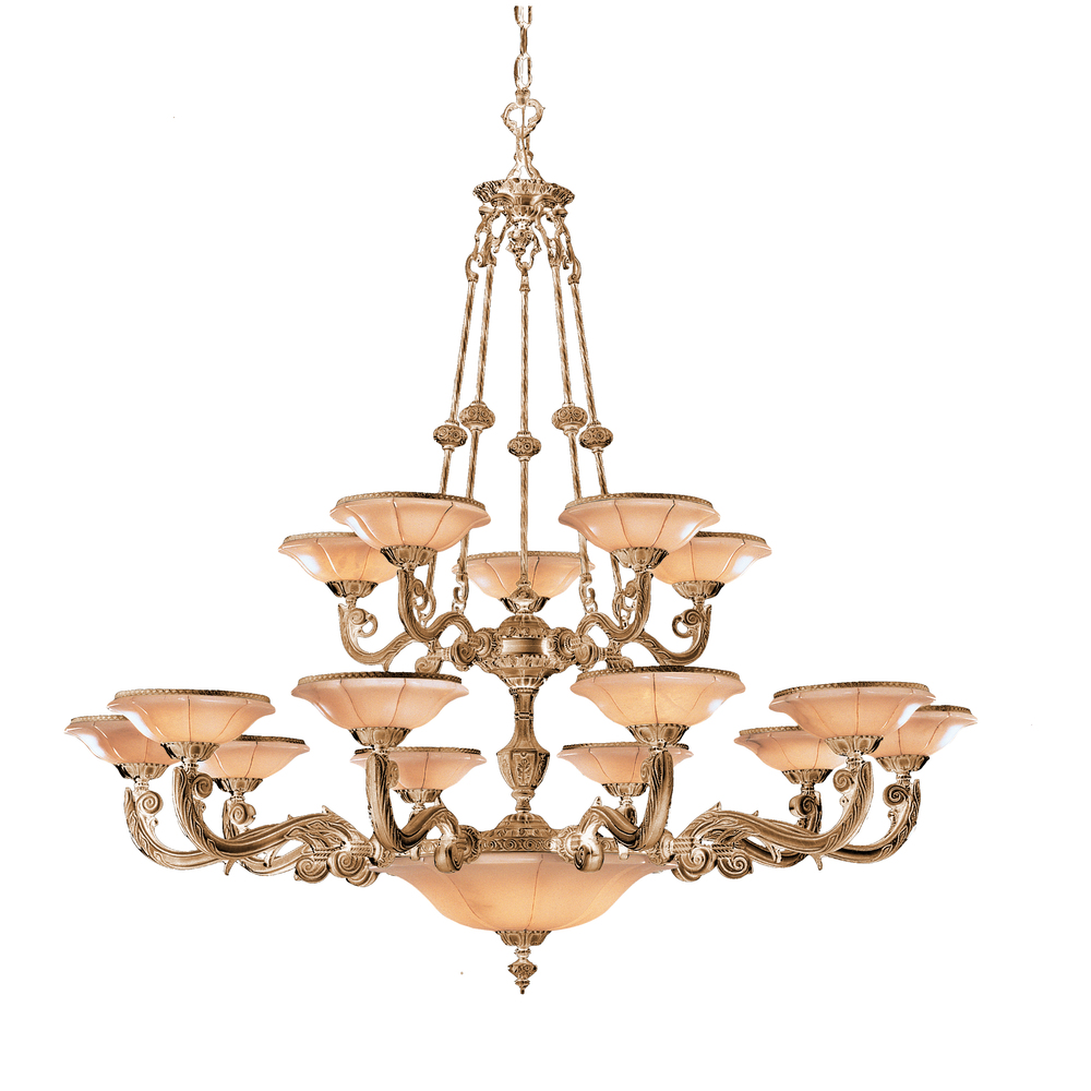 Natural Alabaster 20 Light Bronze Chandelier