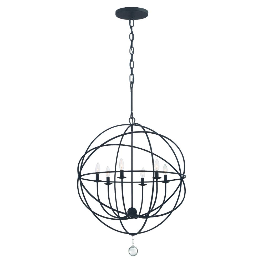 Solaris 6 Light Black Chandelier