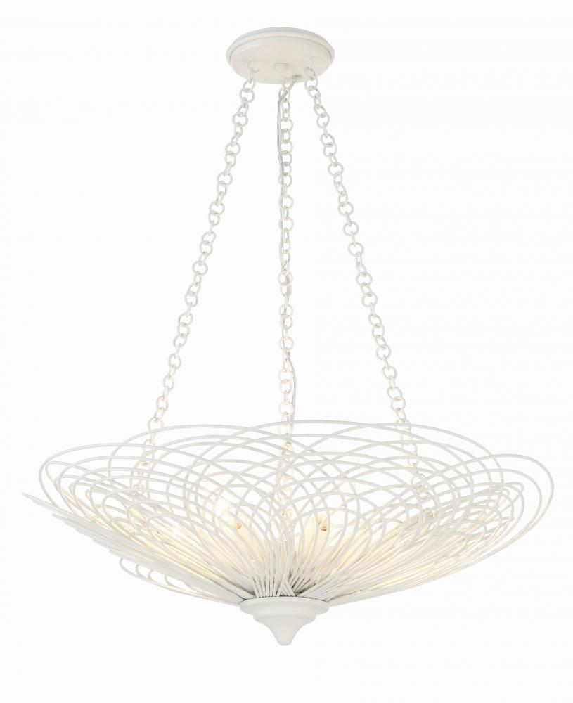 Doral 6 Light Matte White Chandelier