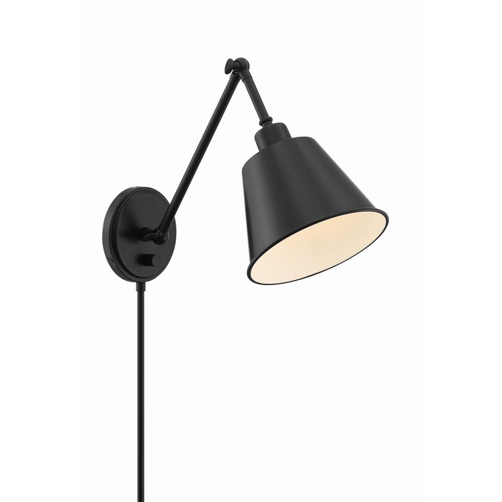 Mitchell 1 Light Matte Black Task Sconce