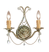 Crystorama 4712-GL-CL-MWP - Crystorama Paris Market 2 Light Gold Leaf Sconce